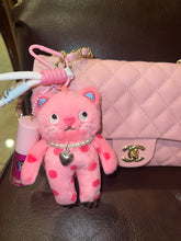 Load image into Gallery viewer, Polka Pink Kat lippie Bag Charm
