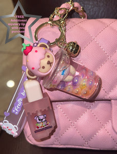 strawbeary icecream lippie bag charm
