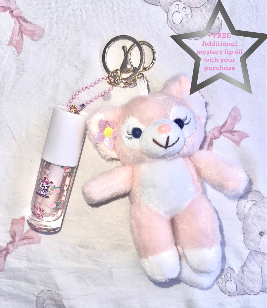 linabell plush peach lippie bag charm