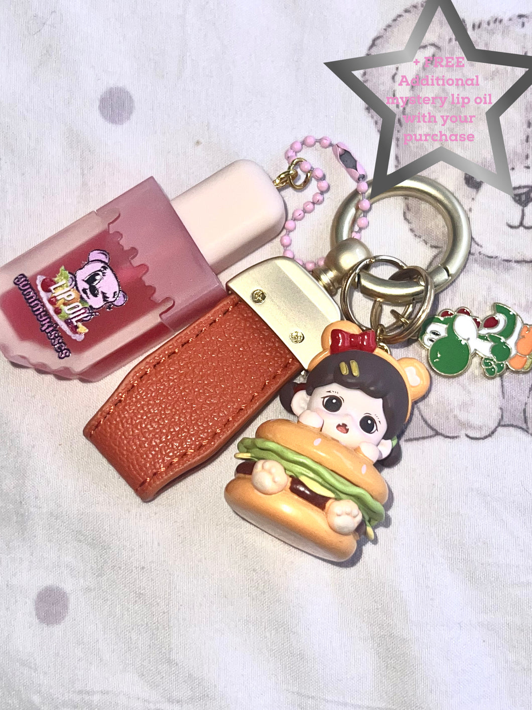 zora burger 🍔 pomegranate lippie bag charm